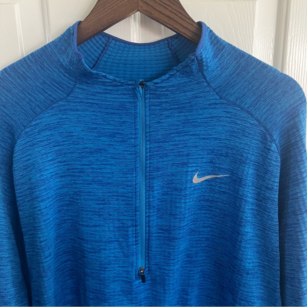 Nike Dri Fit Blue Half-Zip Long Sleeve Top. XXL. - Picture 2 of 8